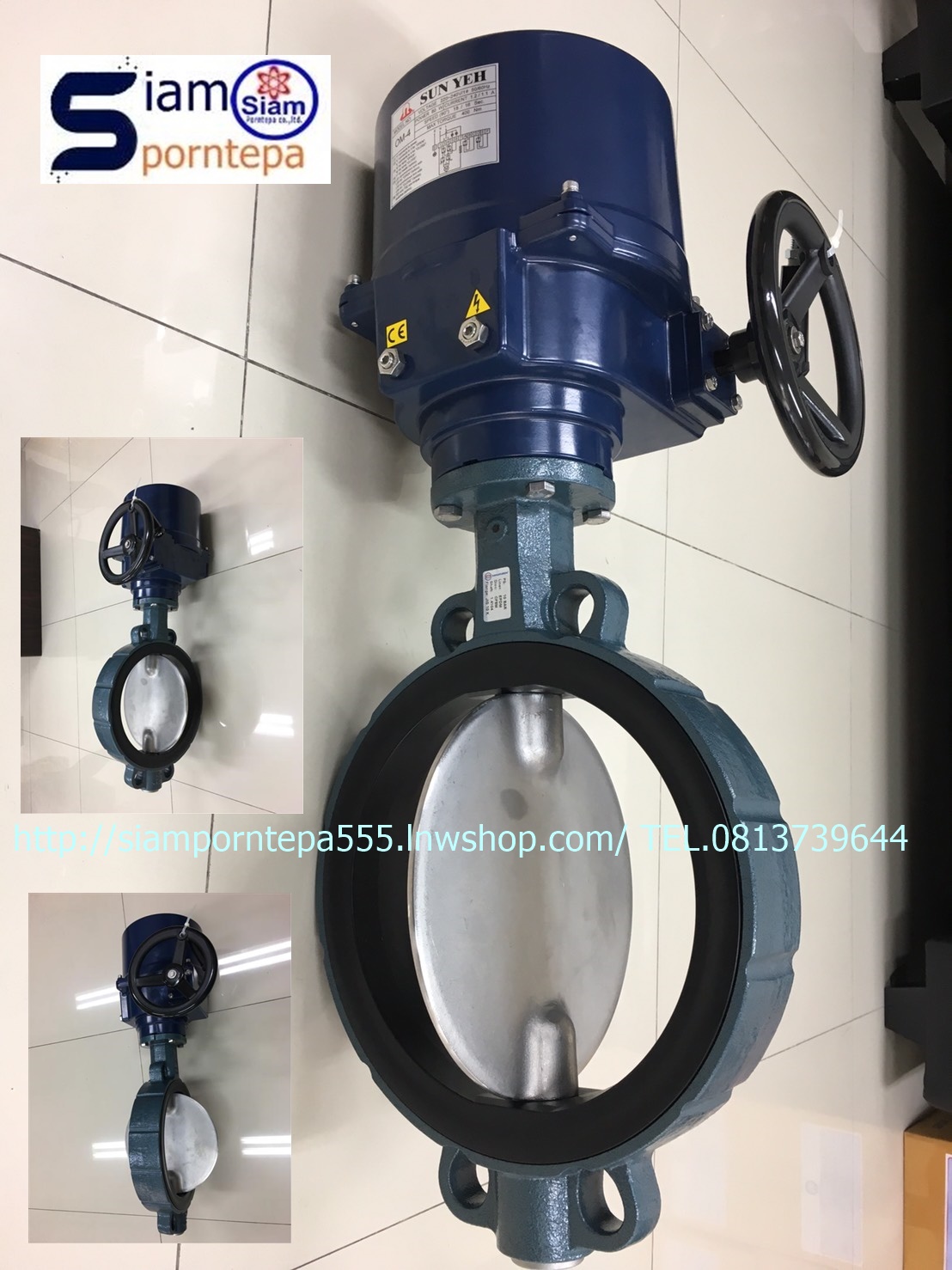 OM2-220V Sunyeh Electric Actuator หัวขับไฟฟ้า ไฟ 220V ใช้งานร่วมกับ Ball valve Butterfly valve UPVC valve Damper valve เพื่อ เปิด-ปิด น้ำ น้ำมัน แก๊ส กากอาหาร เศษอาหาร น้ำจิ้มต่างๆ